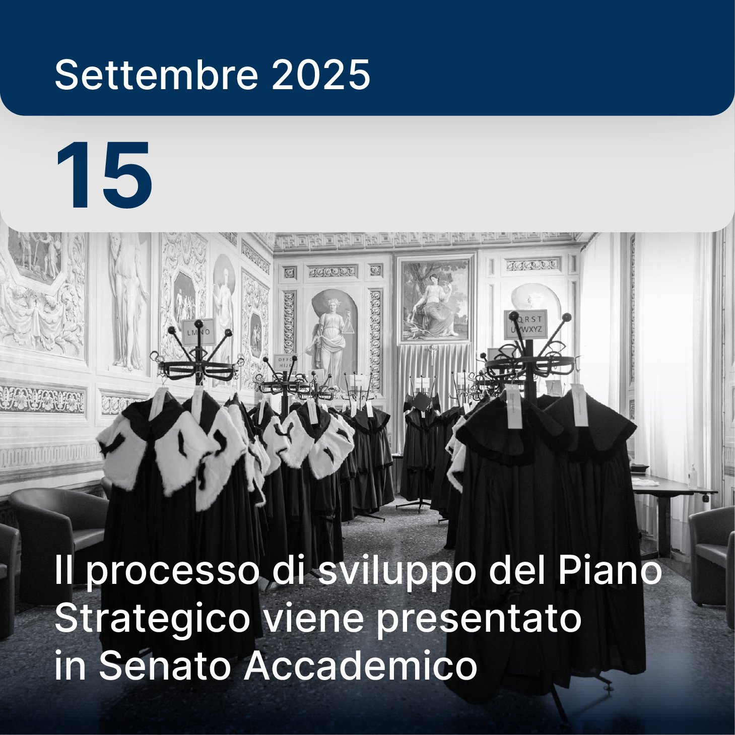 15 settembre 2025 – Il processo di sviluppo del Piano Strategico viene presentato in Senato Accademico